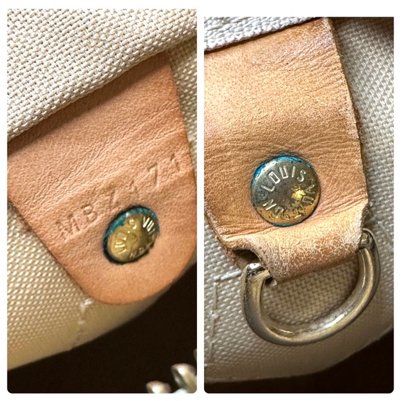 LOUIS VUITTON HANDBAG SPEEDY 25 WHITE DAMIER AZUR 🌟 AUTHENTIC 🌟 - Picture 10 of 16